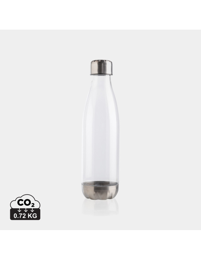 Gourde transparente avec bouchon en acier personnalisable