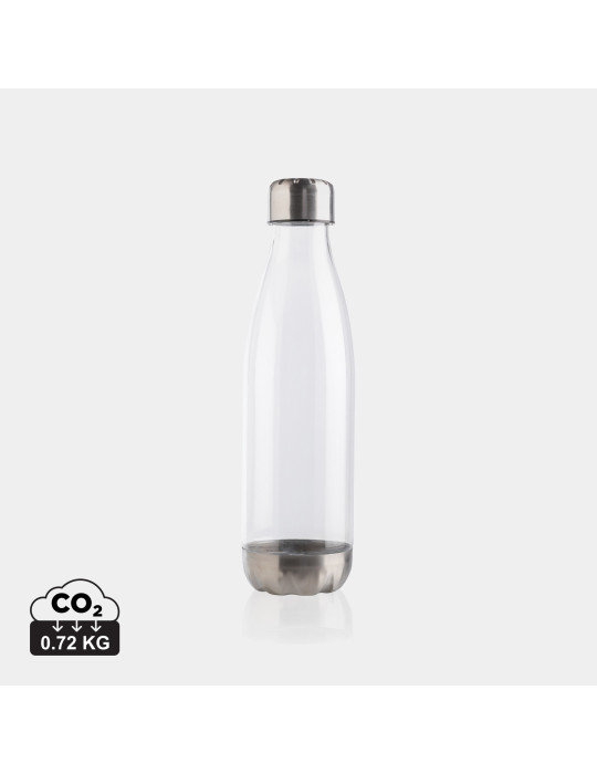 Gourde transparente avec bouchon en acier personnalisable