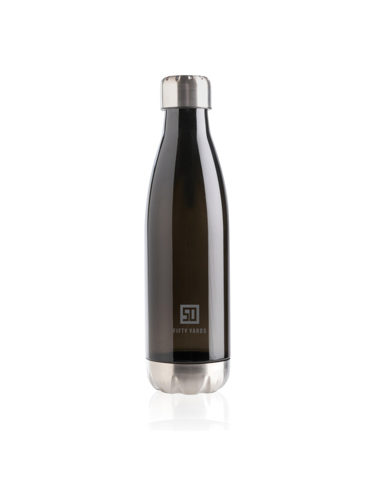Gourde transparente avec bouchon en acier personnalisable