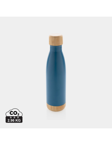 Gourde isotherme 520 ml en acier et bambou personnalisable