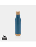 Gourde isotherme 520 ml en acier et bambou personnalisable