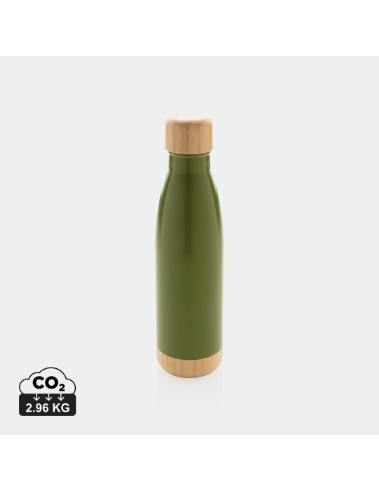 Gourde isotherme 520 ml en acier et bambou personnalisable