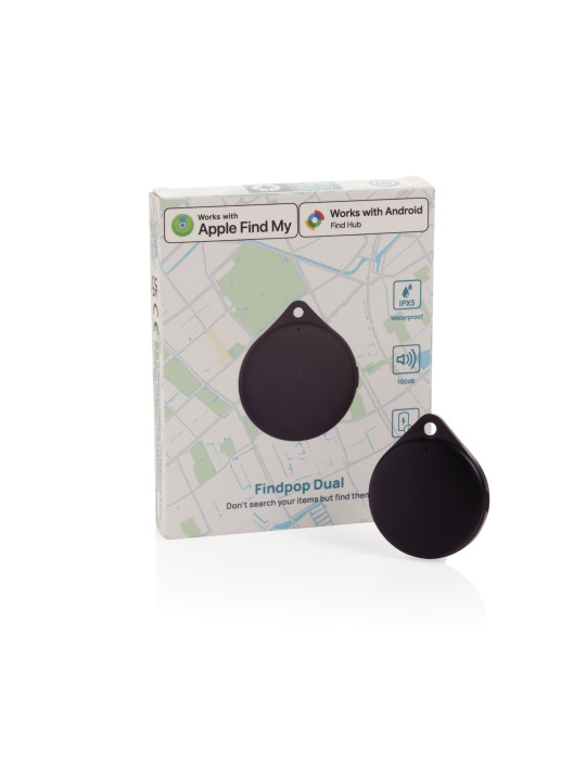 Géolocaliseur en plastique recyclé RCS IPX5 Findpop Dual personnalisable
