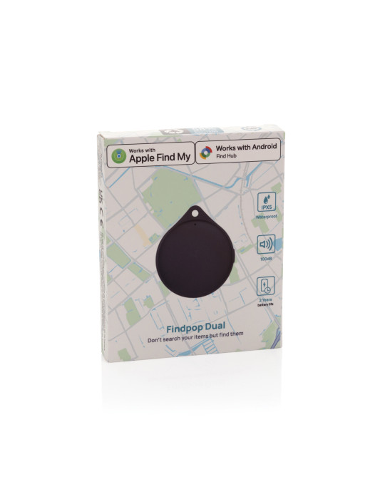 Géolocaliseur en plastique recyclé RCS IPX5 Findpop Dual personnalisable