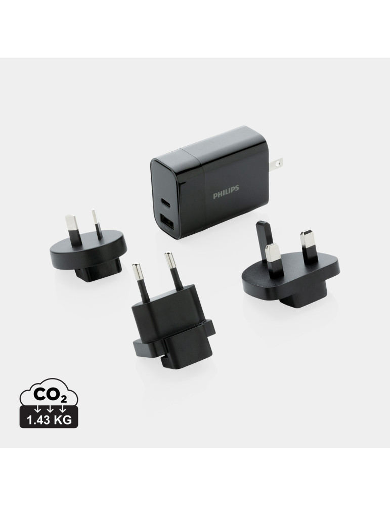 Chargeur USB de Voyage Philips, USB 30W Ultra Rapide personnalisable