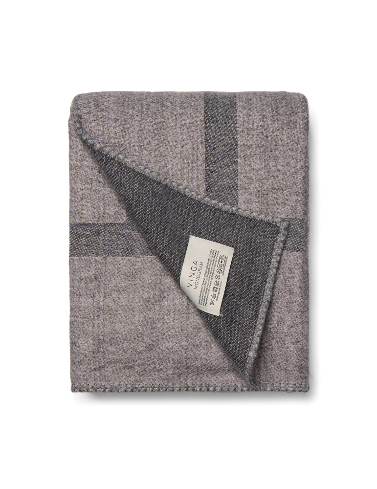 Plaid double face Vinga Monogram GRS 170 × 130 cm personnalisable