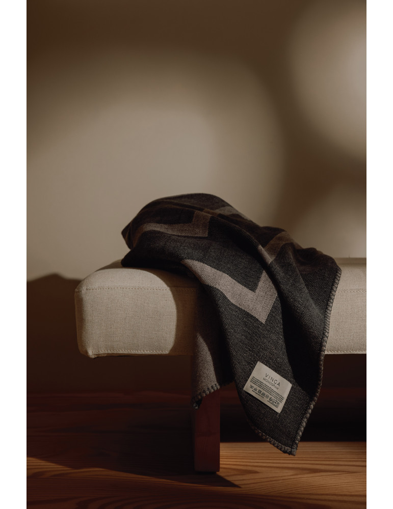Plaid double face Vinga Monogram GRS 170 × 130 cm personnalisable