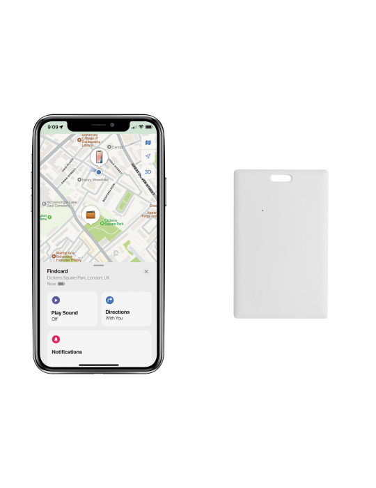 Carte de localisation Findcard en ABS recyclé RCS personnalisable