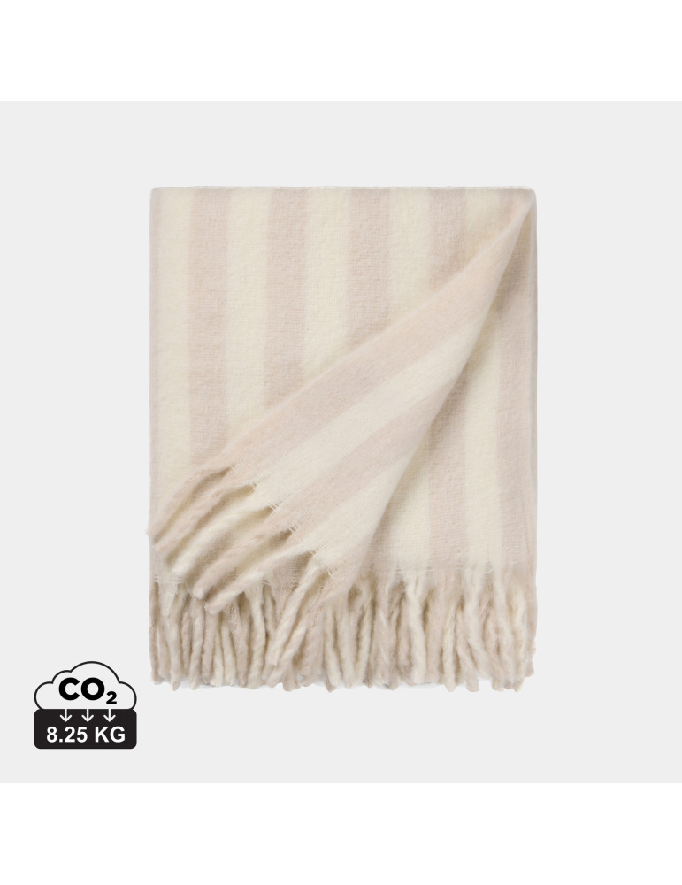 Couverture rayée Vinga Lioro laine mélangée GRS personnalisable