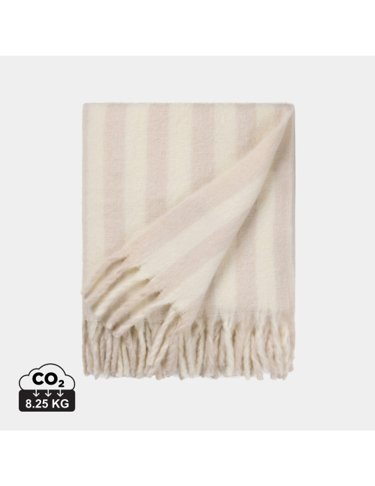 Couverture rayée Vinga Lioro laine mélangée GRS personnalisable
