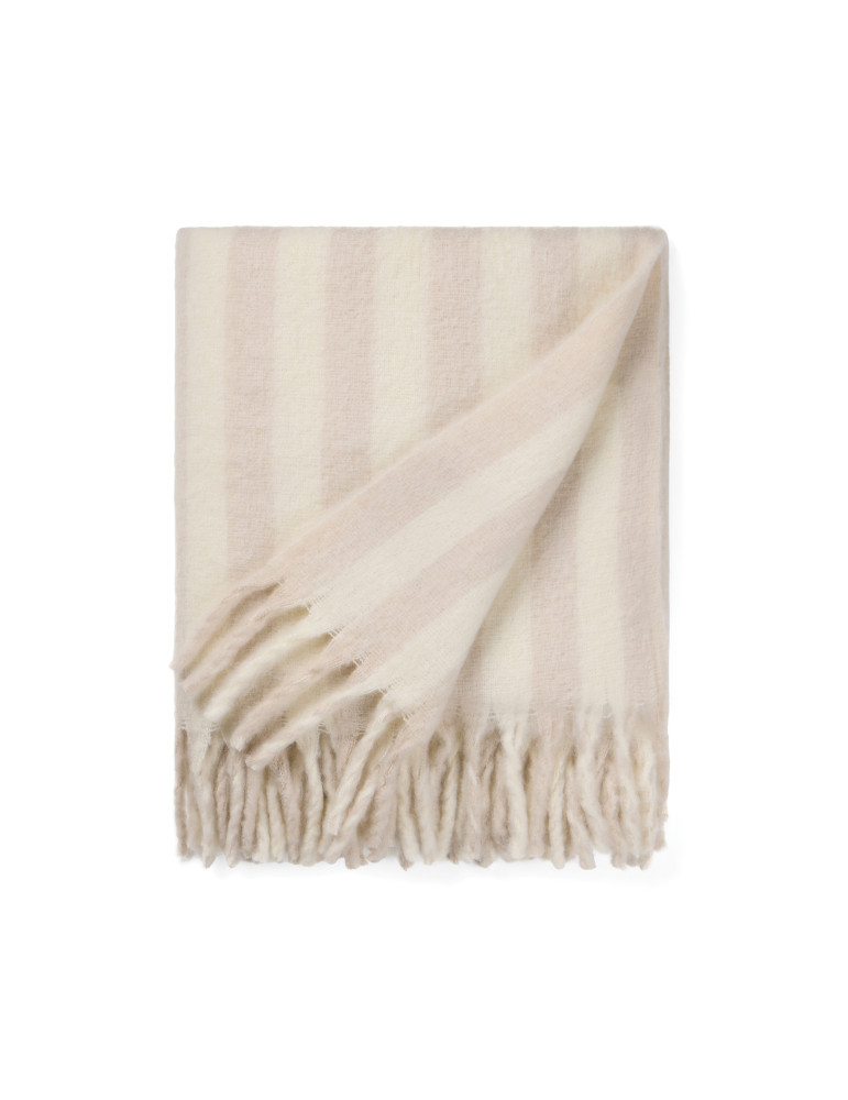 Couverture rayée Vinga Lioro laine mélangée GRS personnalisable