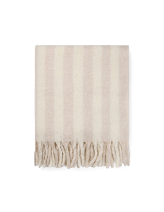 Couverture rayée Vinga Lioro laine mélangée GRS personnalisable