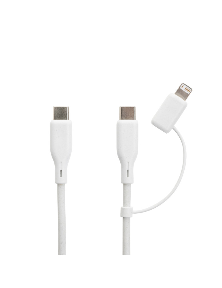Set câble et chargeur 20W en PET recyclé RCS Boost personnalisable