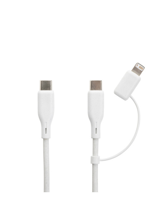 Set câble et chargeur 20W en PET recyclé RCS Boost personnalisable