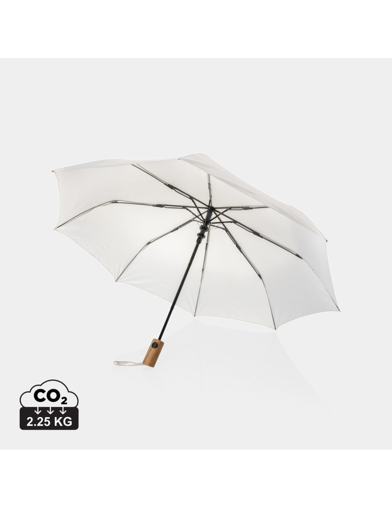 Mini parapluie Kaycey 21 pouces poignée acacia AWARE personnalisable