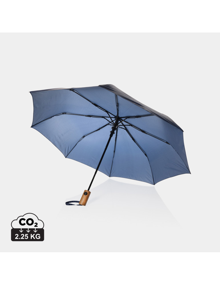 Mini parapluie Kaycey 21 pouces poignée acacia AWARE personnalisable