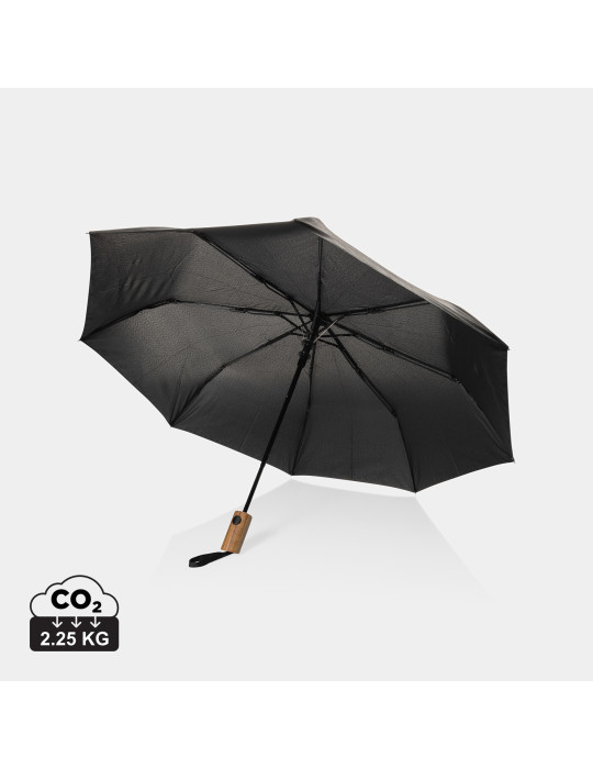 Mini parapluie Kaycey 21 pouces poignée acacia AWARE personnalisable