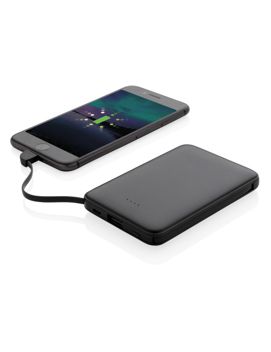 Batterie externe 5 000 mAh à câbles intégrés personnalisable