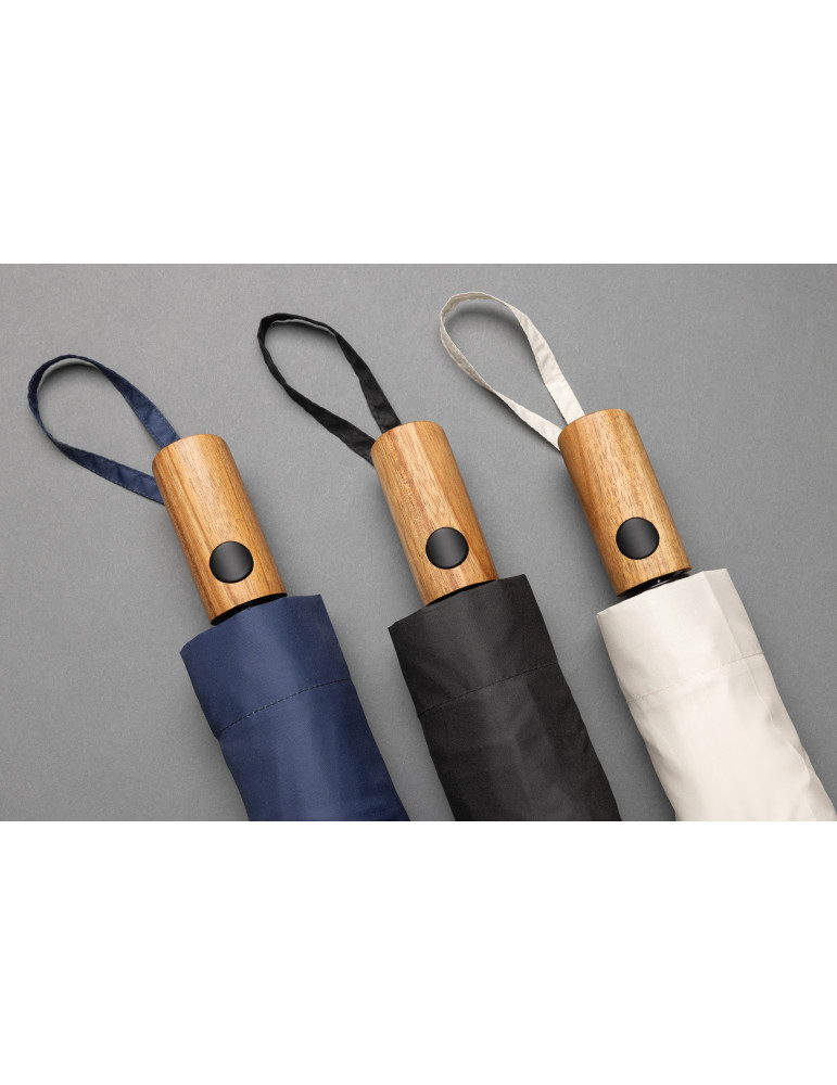 Mini parapluie Kaycey 21 pouces poignée acacia AWARE personnalisable