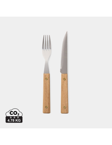 Set de huit couverts Vinga Paso inox et frêne FSC personnalisable