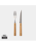 Set de huit couverts Vinga Paso inox et frêne FSC personnalisable