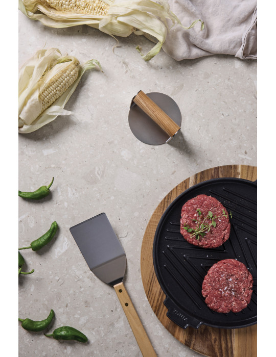 Presse à burger Vinga Paso 11 cm inox et frêne FSC personnalisable