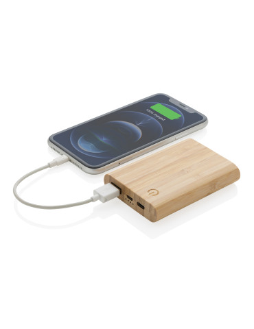 Batterie externe bambou 5 000 mAh personnalisable 2