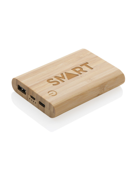 Batterie externe bambou 5 000 mAh personnalisable