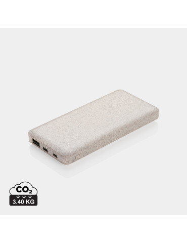 Batterie externe 10 000 mAh fibre de blé et ABS personnalisable