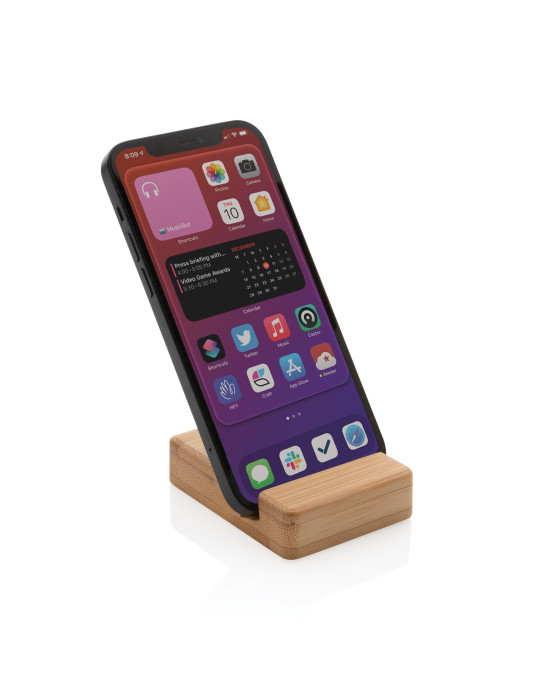 Support téléphone en bambou personnalisable