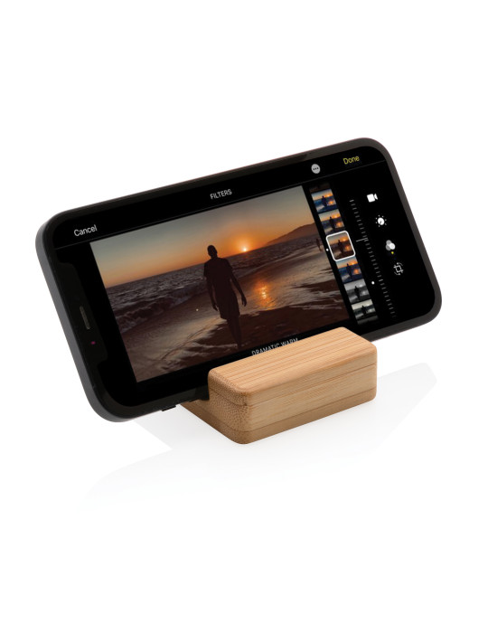 Support téléphone en bambou personnalisable