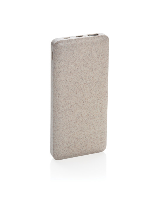 Batterie externe 10 000 mAh fibre de blé et ABS personnalisable