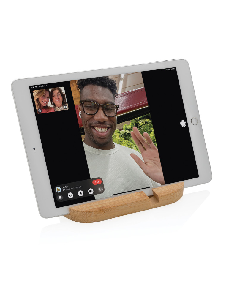 Support tablette ou téléphone en bambou personnalisable