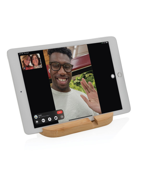 Support tablette ou téléphone en bambou personnalisable