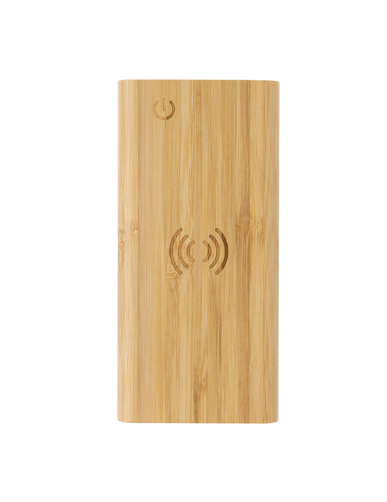Batterie bambou 8 000 mAh et induction 5 W personnalisable