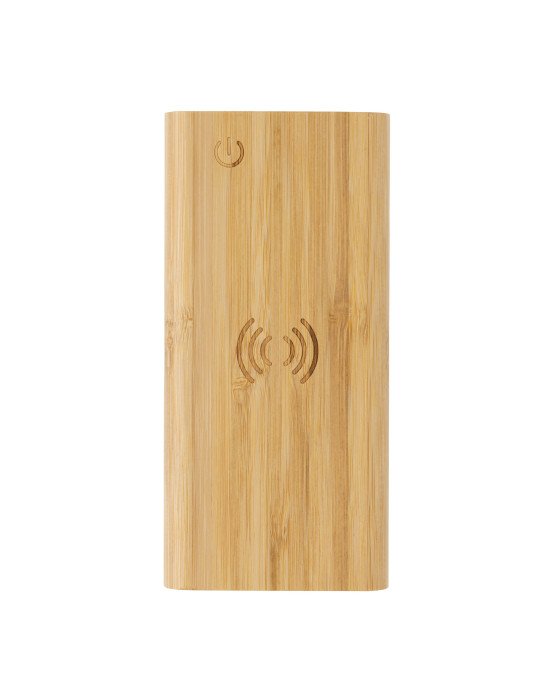Batterie bambou 8 000 mAh et induction 5 W personnalisable