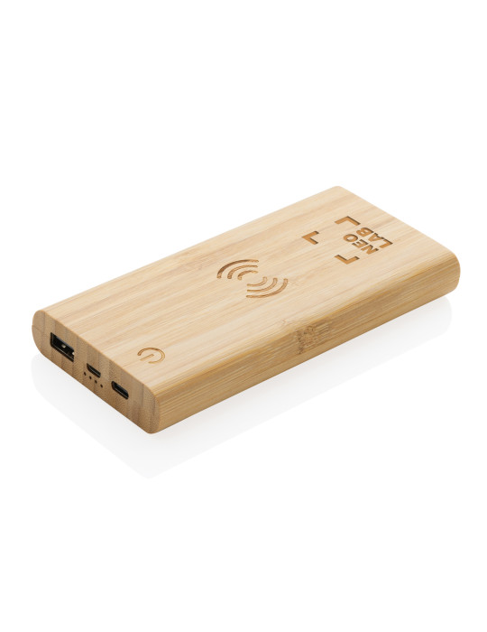 Batterie bambou 8 000 mAh et induction 5 W personnalisable