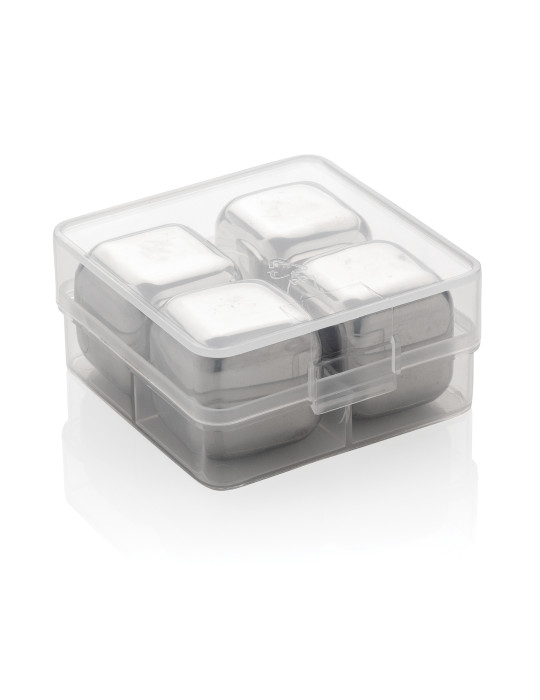 Lot de quatre glaçons réutilisables en acier inoxydable personnalisable