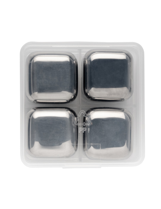 Lot de quatre glaçons réutilisables en acier inoxydable personnalisable