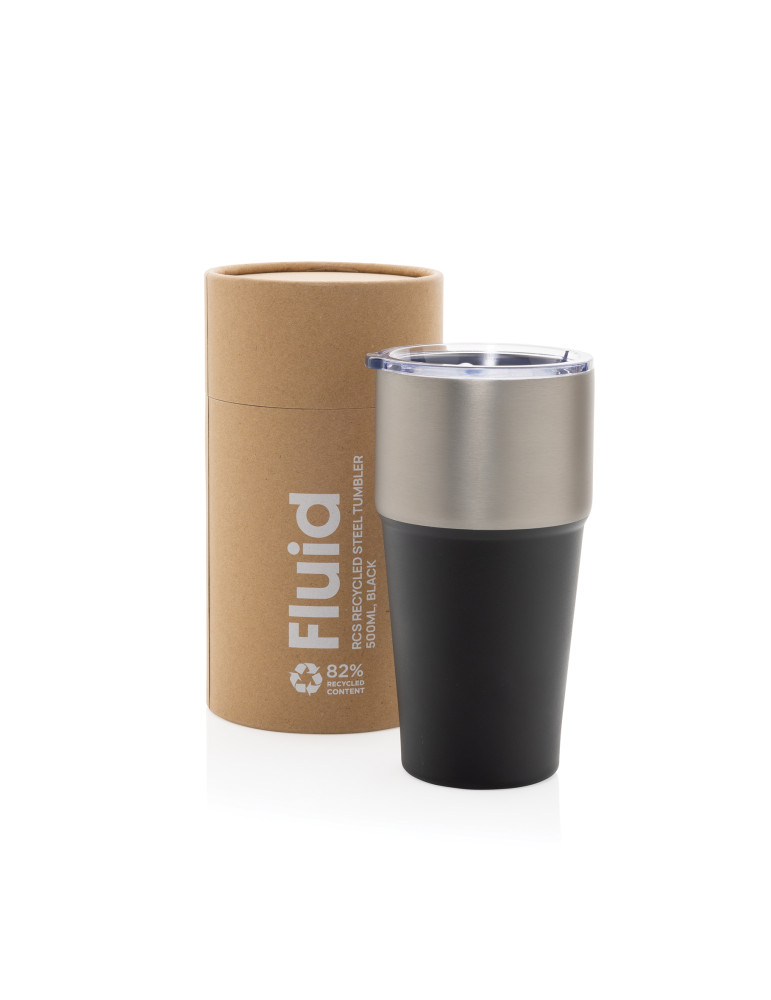 Mug Fluid 500 ml bicolore en acier RCS personnalisable
