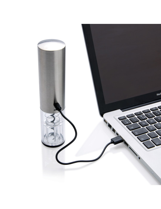 Tire-bouchon électrique USB avec lumière bleue personnalisable