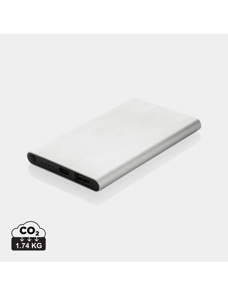 Batterie externe plate 4 000 mAh aluminium RCS personnalisable
