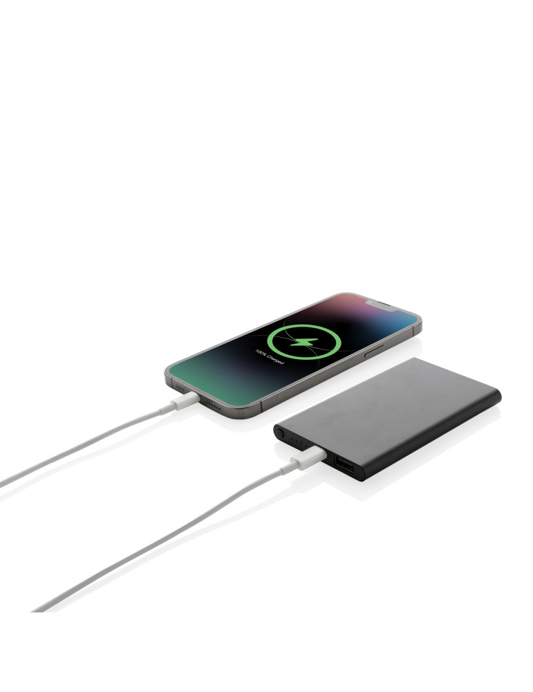 Batterie externe plate 4 000 mAh aluminium RCS personnalisable