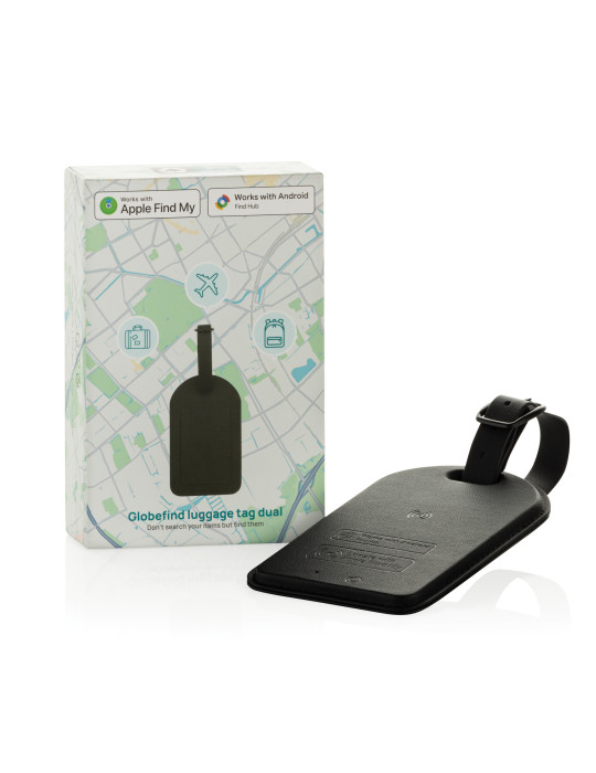 Étiquette à bagages avec géolocalisation Globefind Dual RCS personnalisable