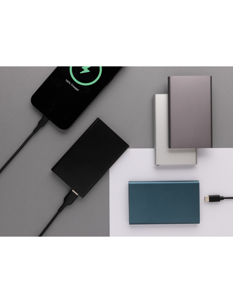Batterie externe plate 4 000 mAh aluminium RCS personnalisable