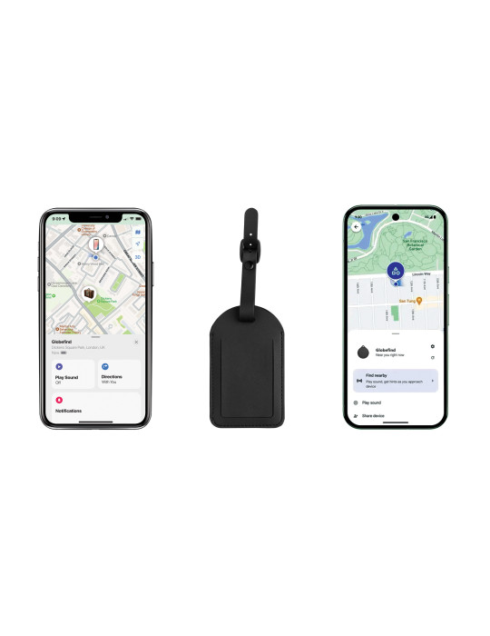 Étiquette à bagages avec géolocalisation Globefind Dual RCS personnalisable