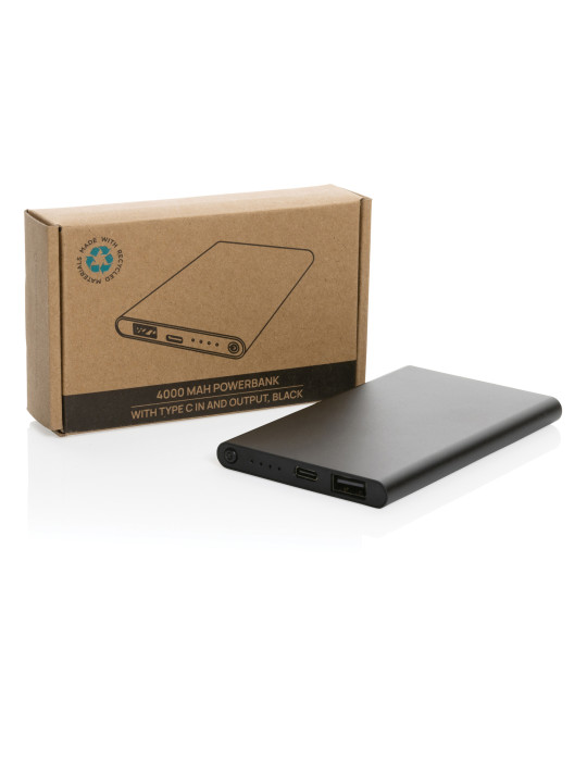 Batterie externe plate 4 000 mAh aluminium RCS personnalisable