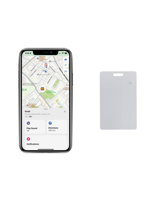 Carte de géolocalisation rechargeable en ABS RCS Findit personnalisable