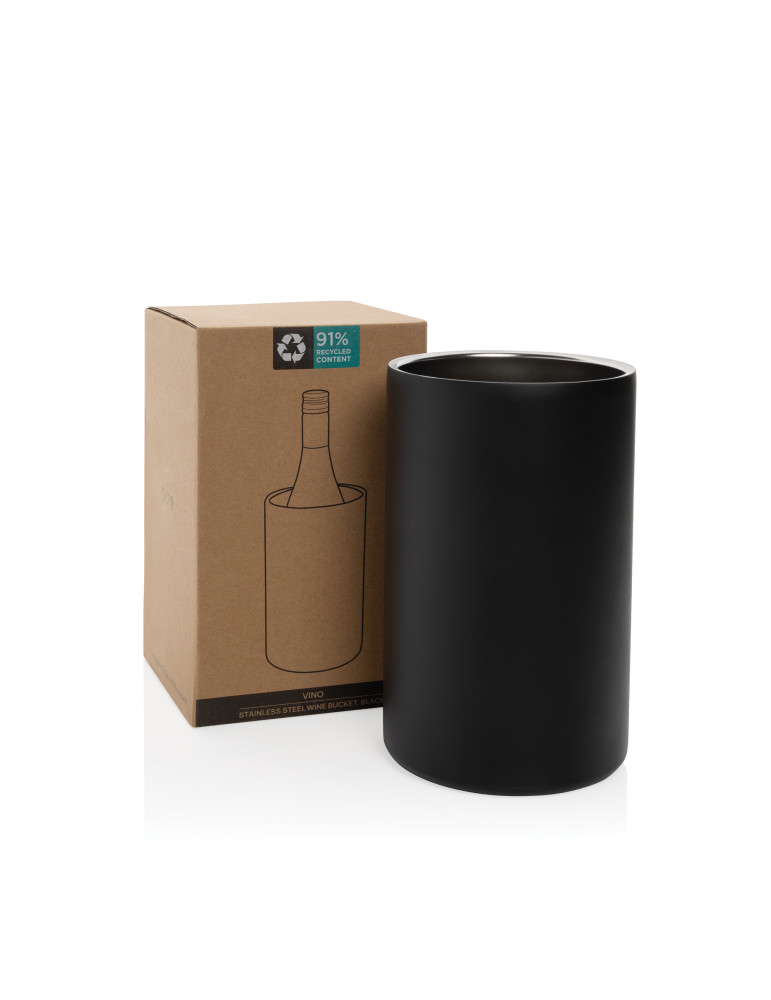 Seau à vin Vino en acier inoxydable recyclé RCS personnalisable