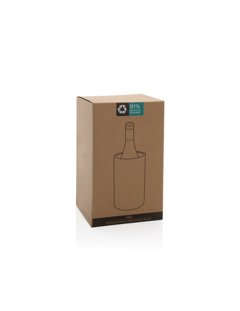 Seau à vin Vino en acier inoxydable recyclé RCS personnalisable